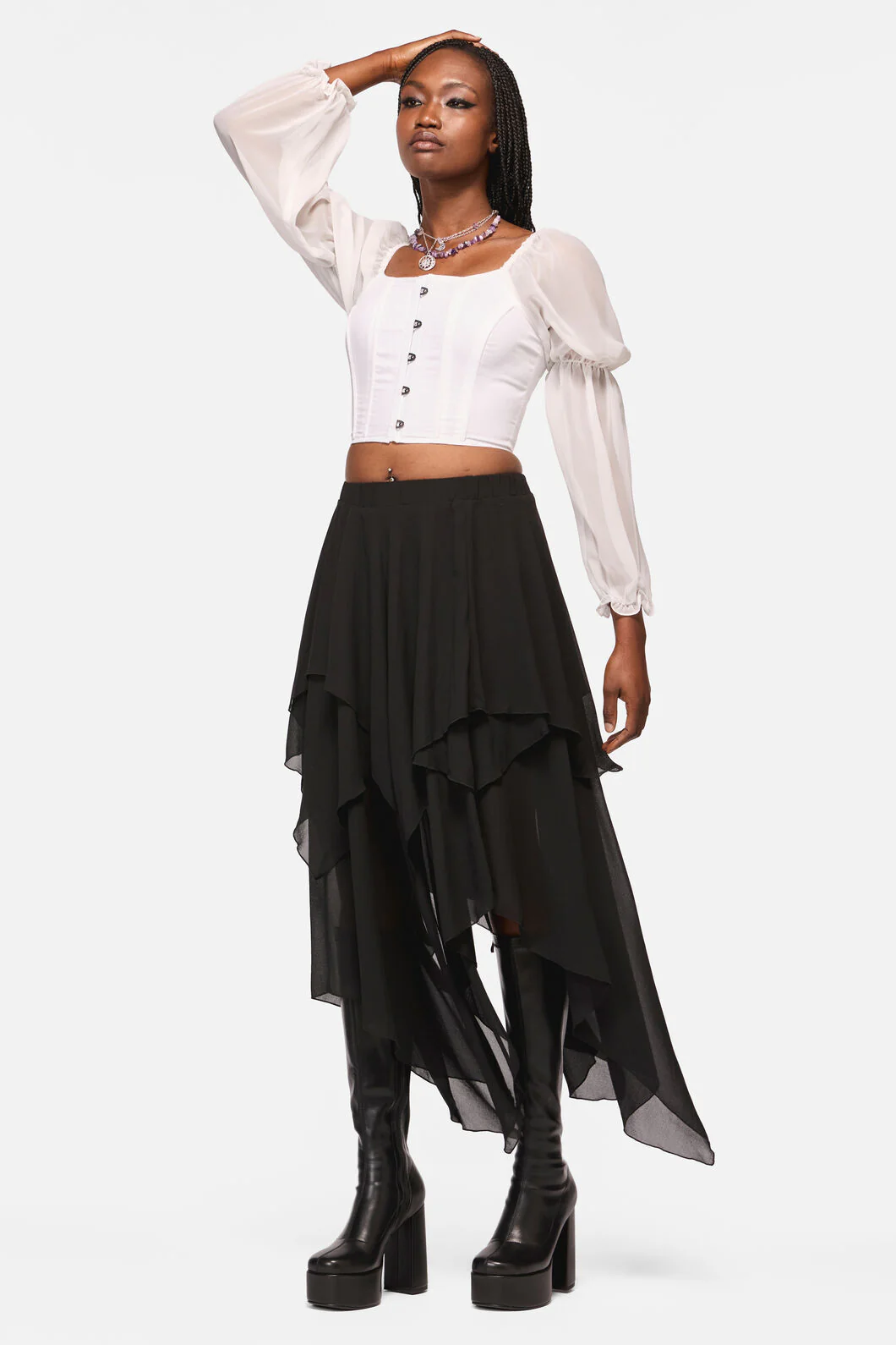 Crypt Layered Hanky Mesh Skirt - Image 6
