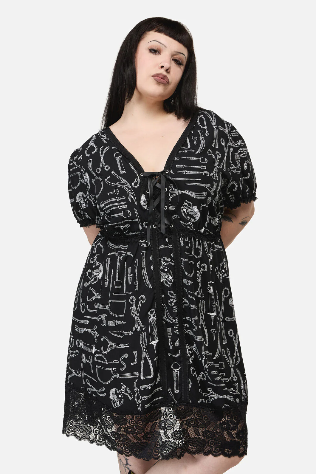 Curve Barbaric Print Goth Dress