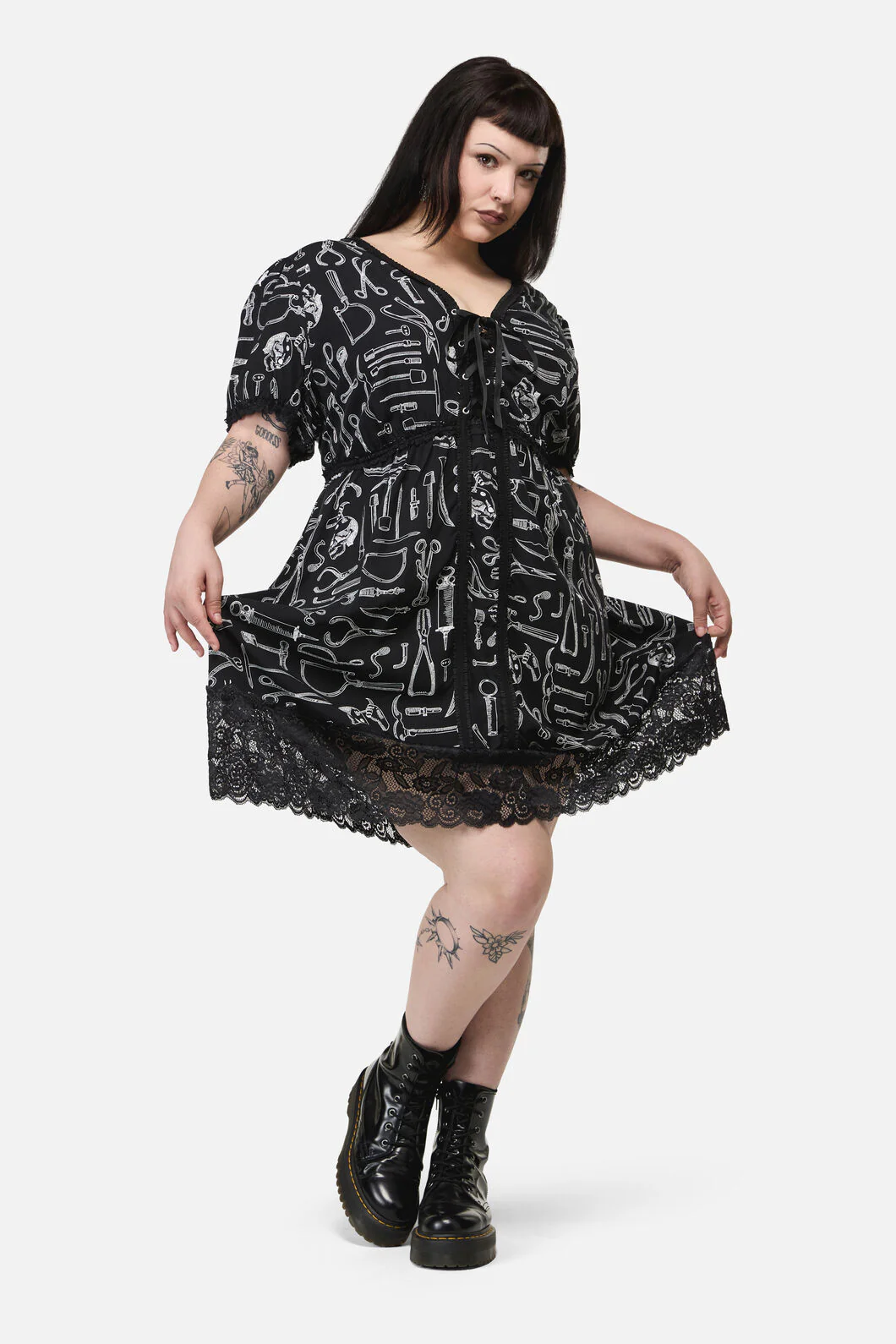 Curve Barbaric Print Goth Dress - Image 2