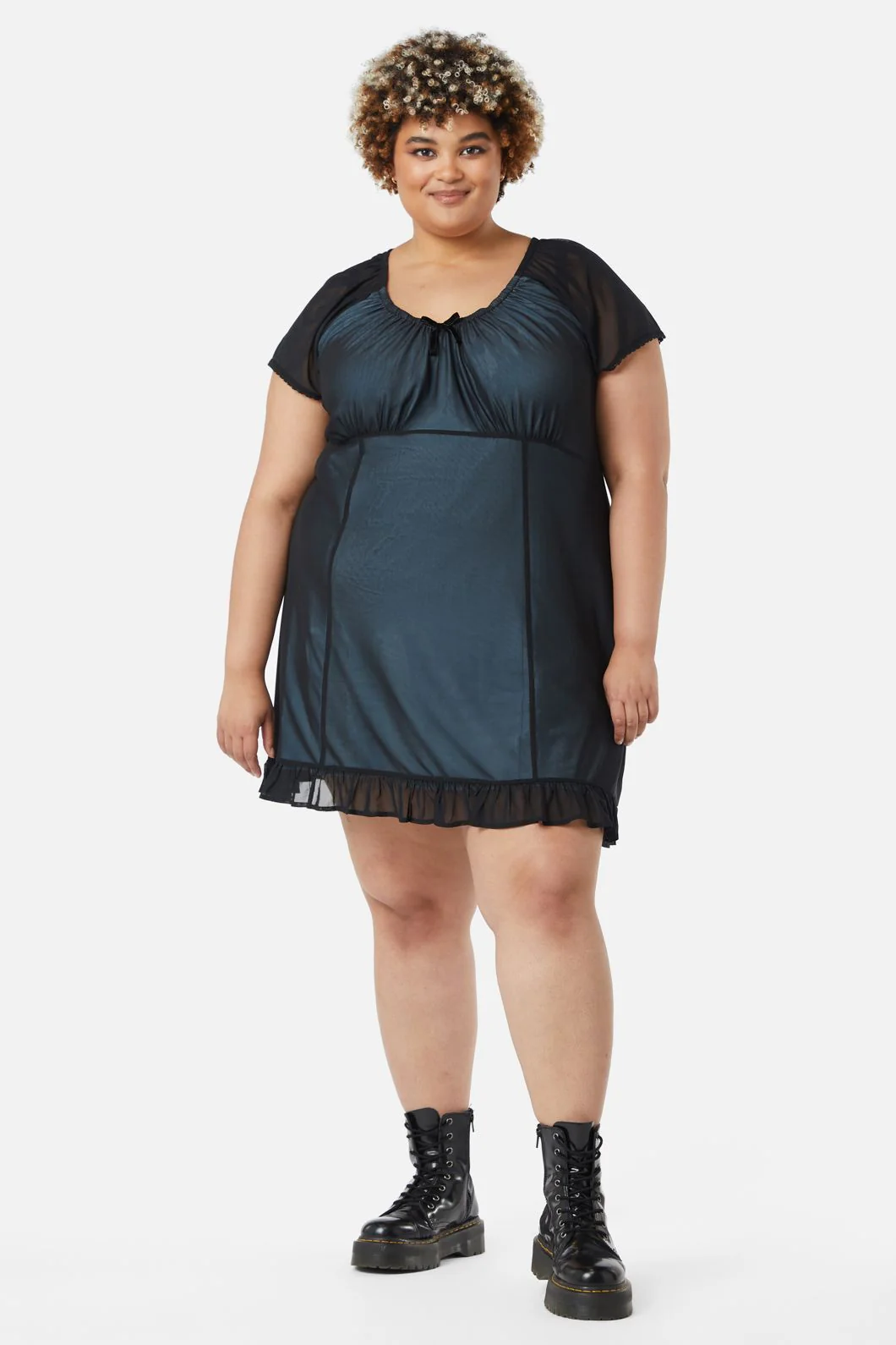 Curve Confess Mesh Mini Dress - Image 2