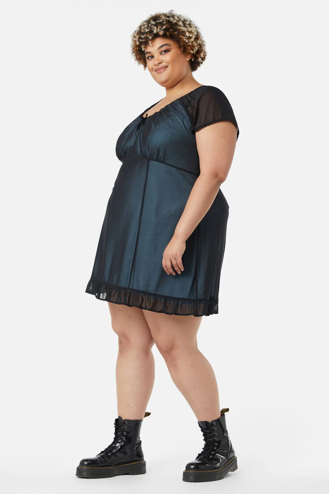 Curve Confess Mesh Mini Dress - Image 3