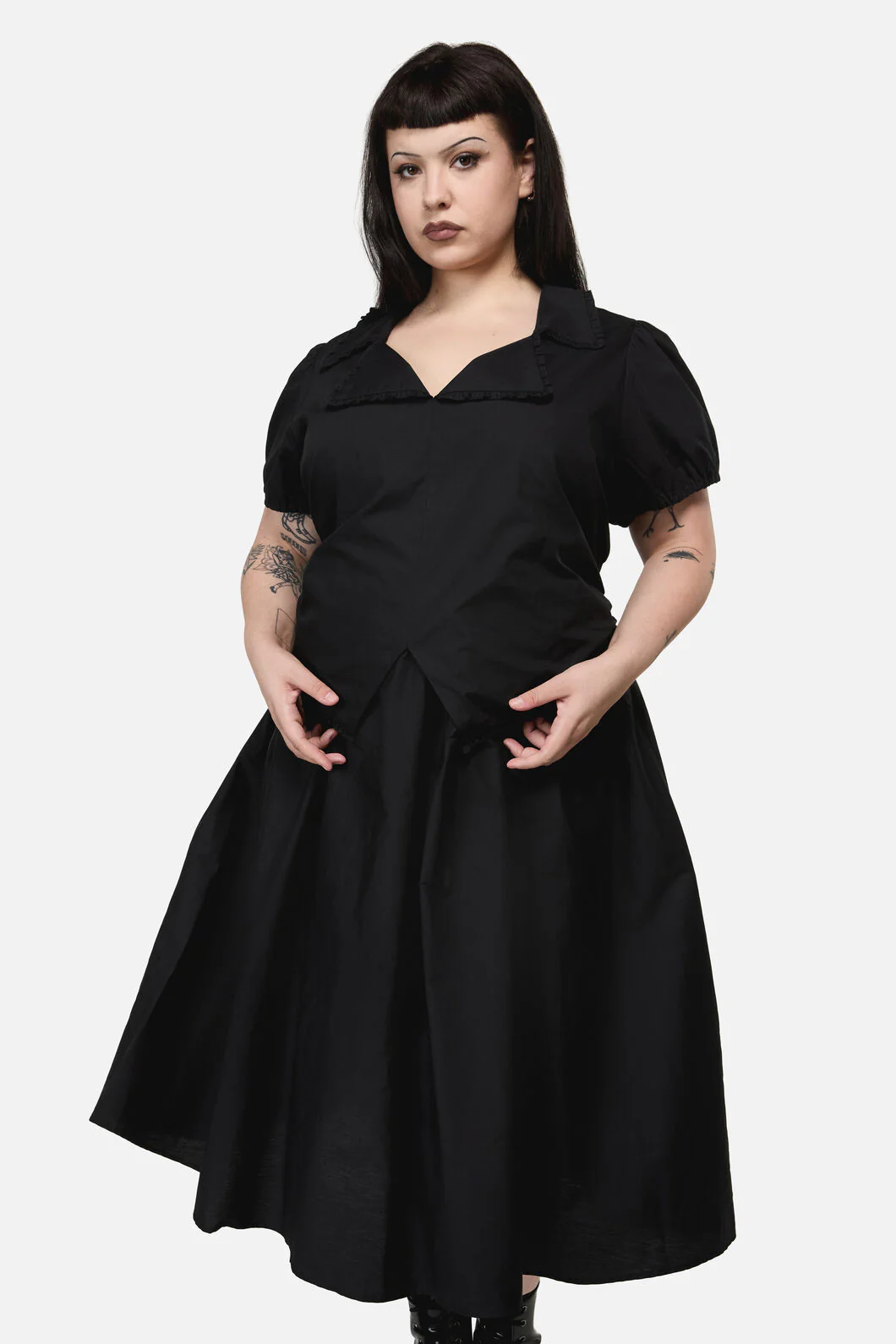 Curve Conquest Goth Midi Dress - Image 2
