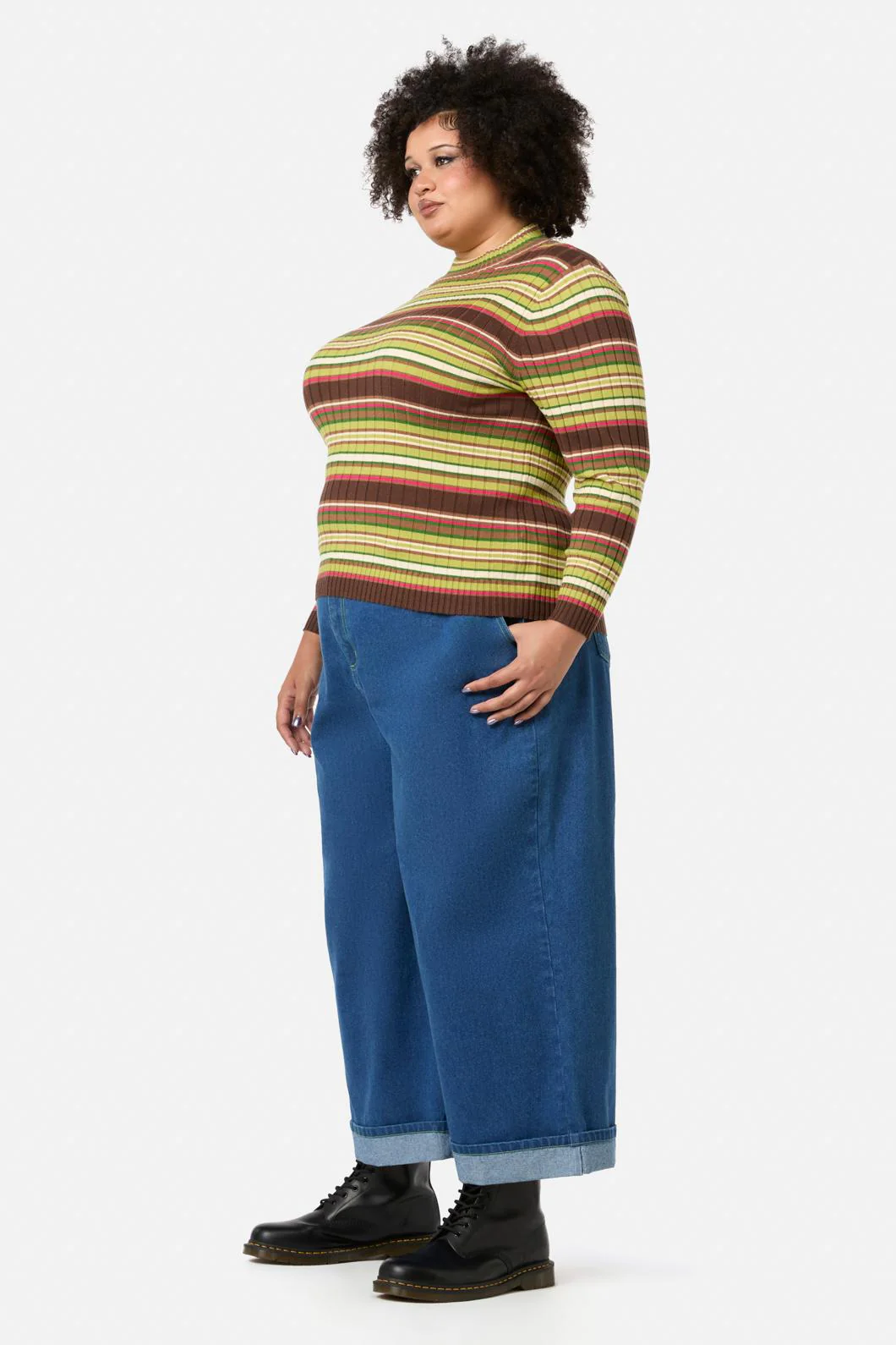 Curve Homily Stripe Knit Top - Image 3