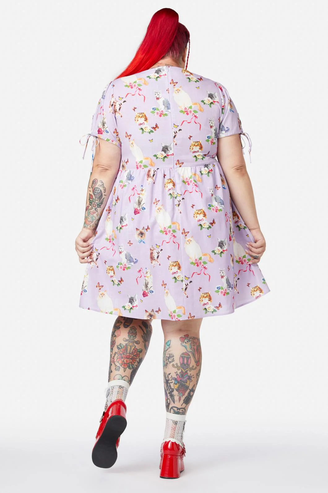 Curve Kitsch Kitty Print Dress - Image 3