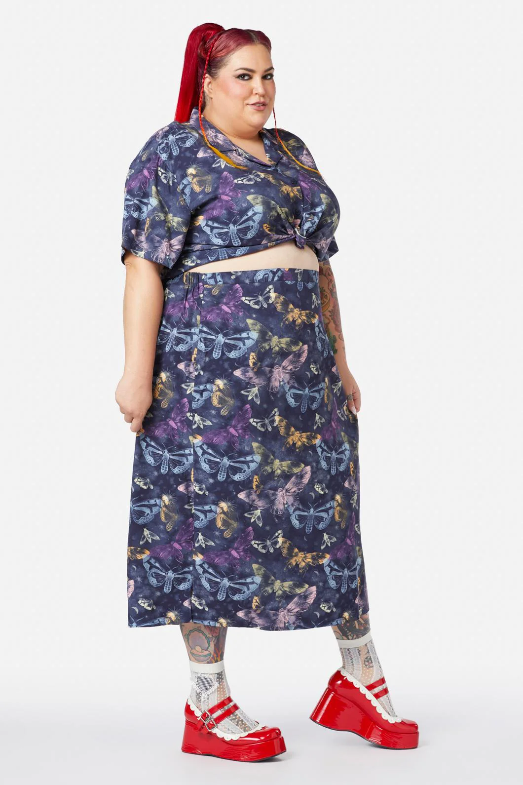 Curve Lunar Moth Print Maxi Skirt - Image 2
