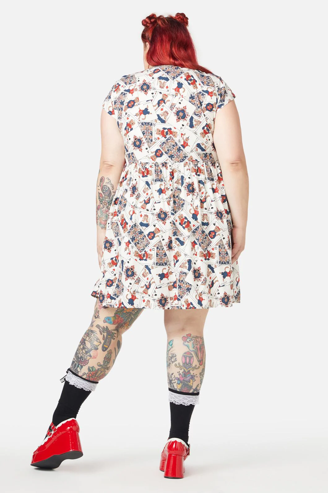 Curve Queen Of Cats Print Dress - Image 3