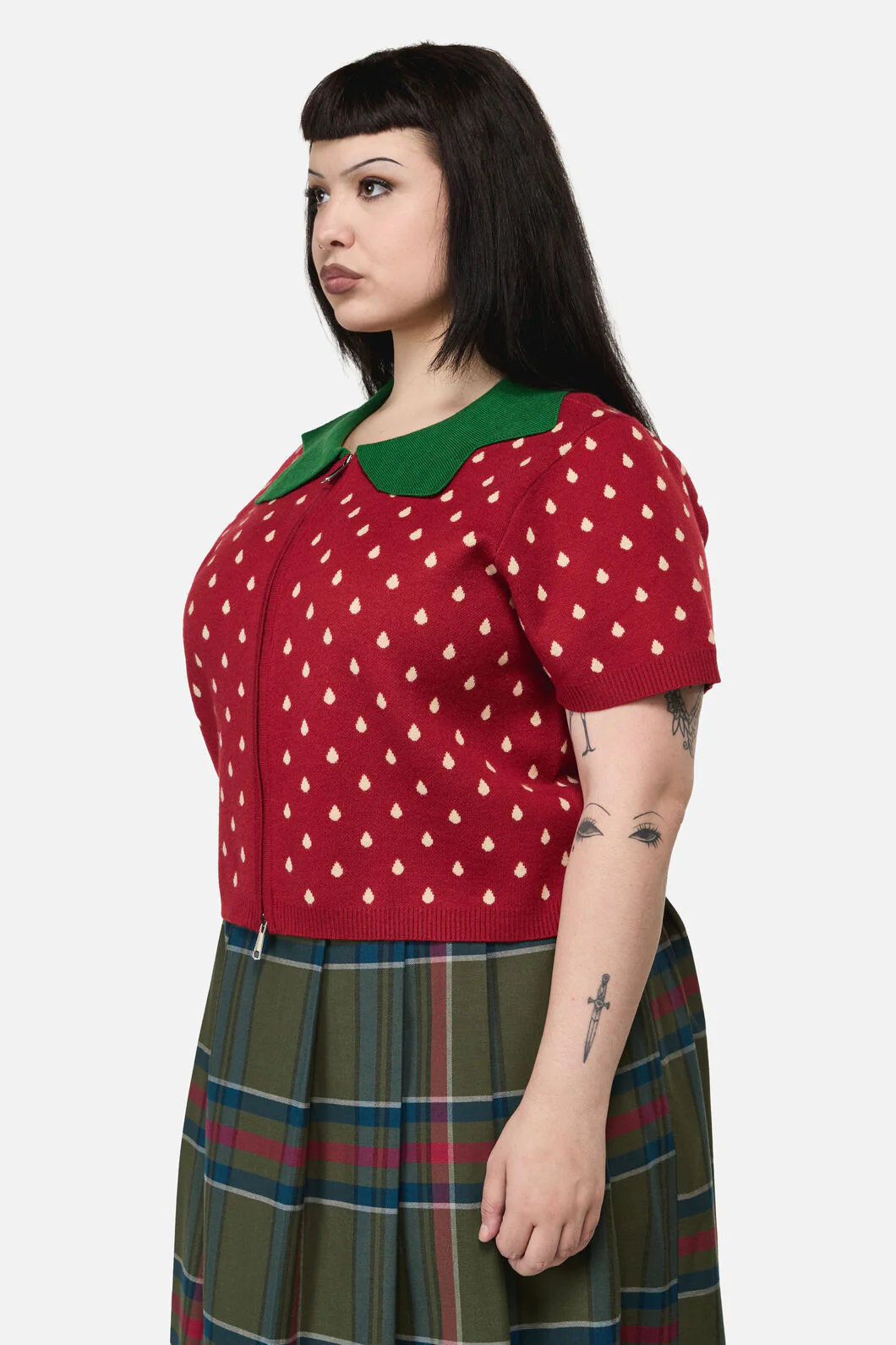 Curve Strawberry Leaf SS Cardi - Image 2