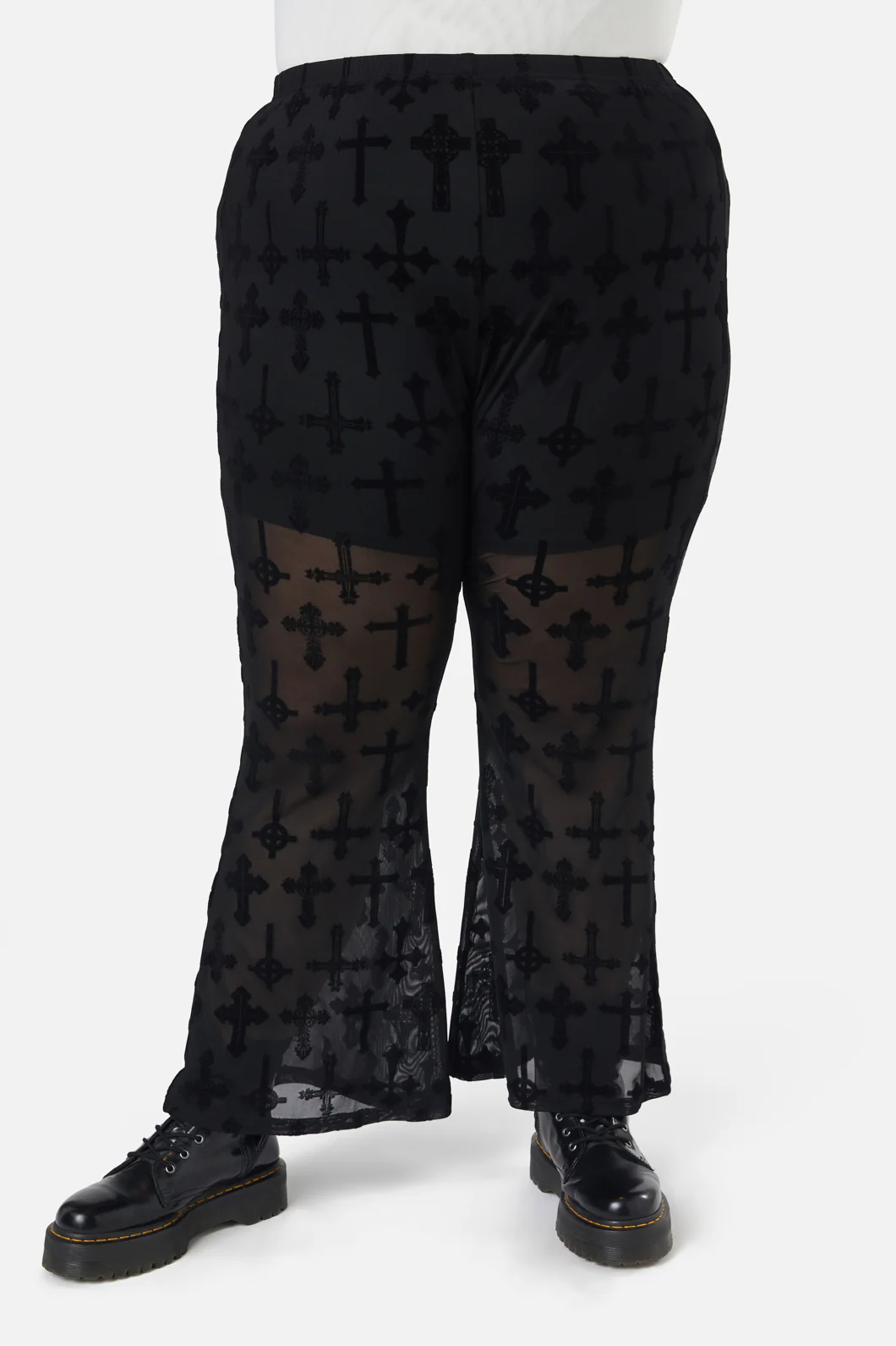 Curve Vowed Flocked Mesh Pant - Image 2