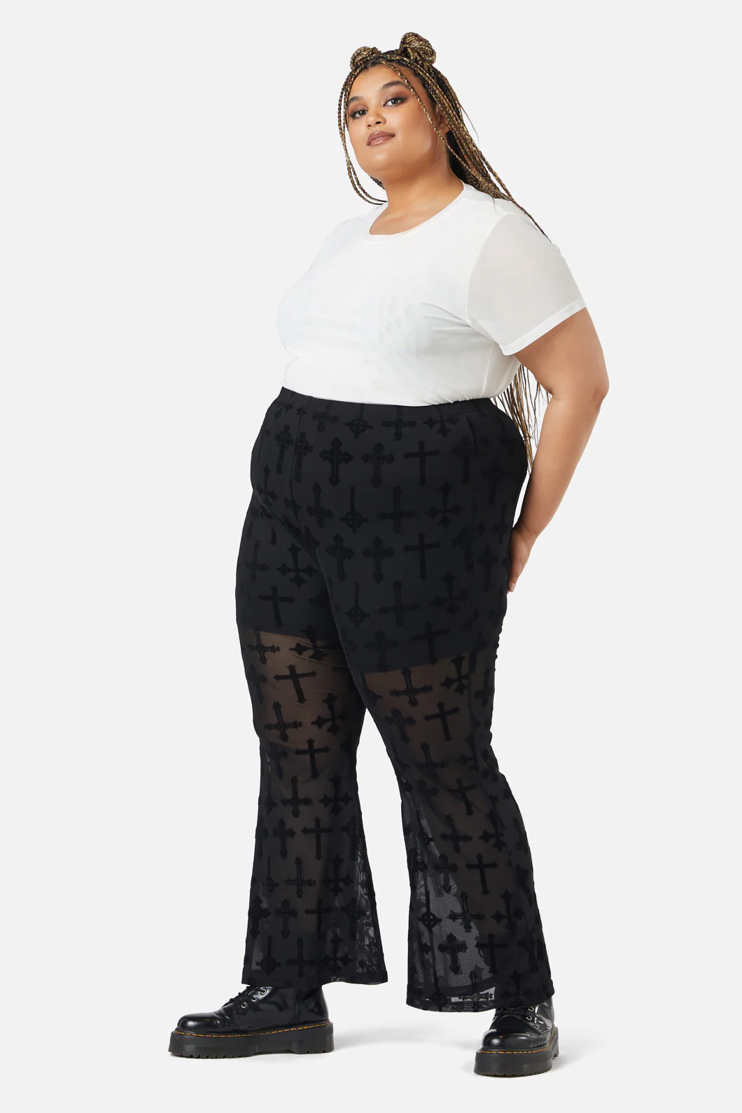 Curve Vowed Flocked Mesh Pant - Image 3