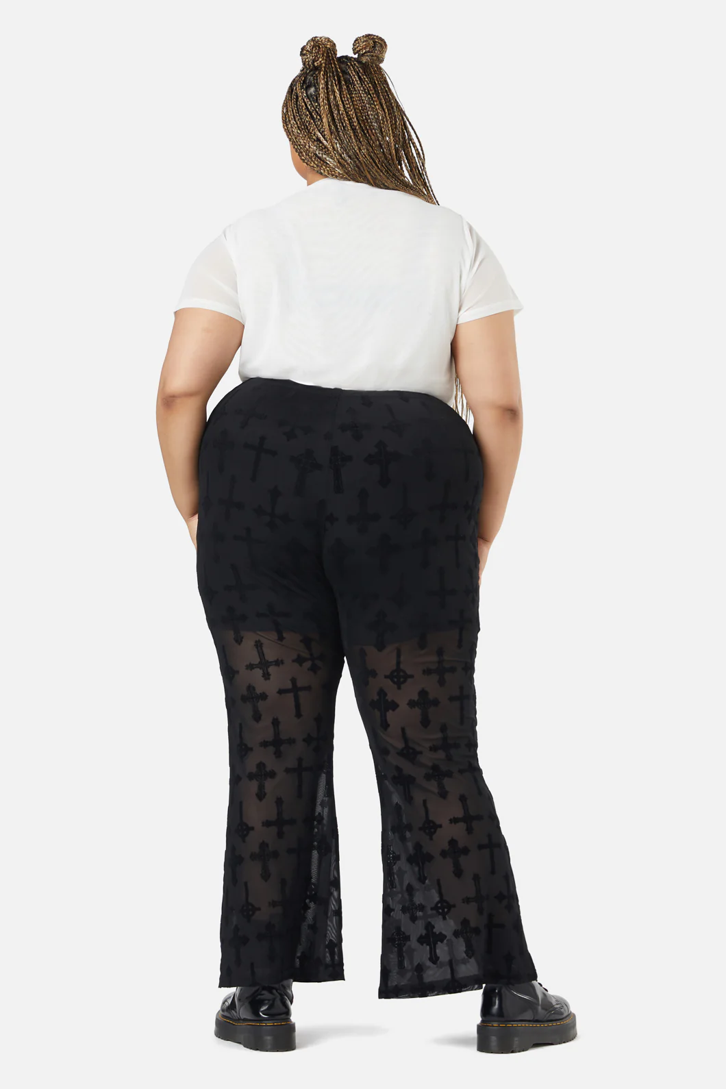 Curve Vowed Flocked Mesh Pant - Image 4