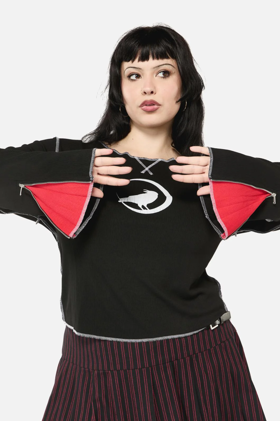 Curve Wahn Ribbed Jersey Top - Image 2