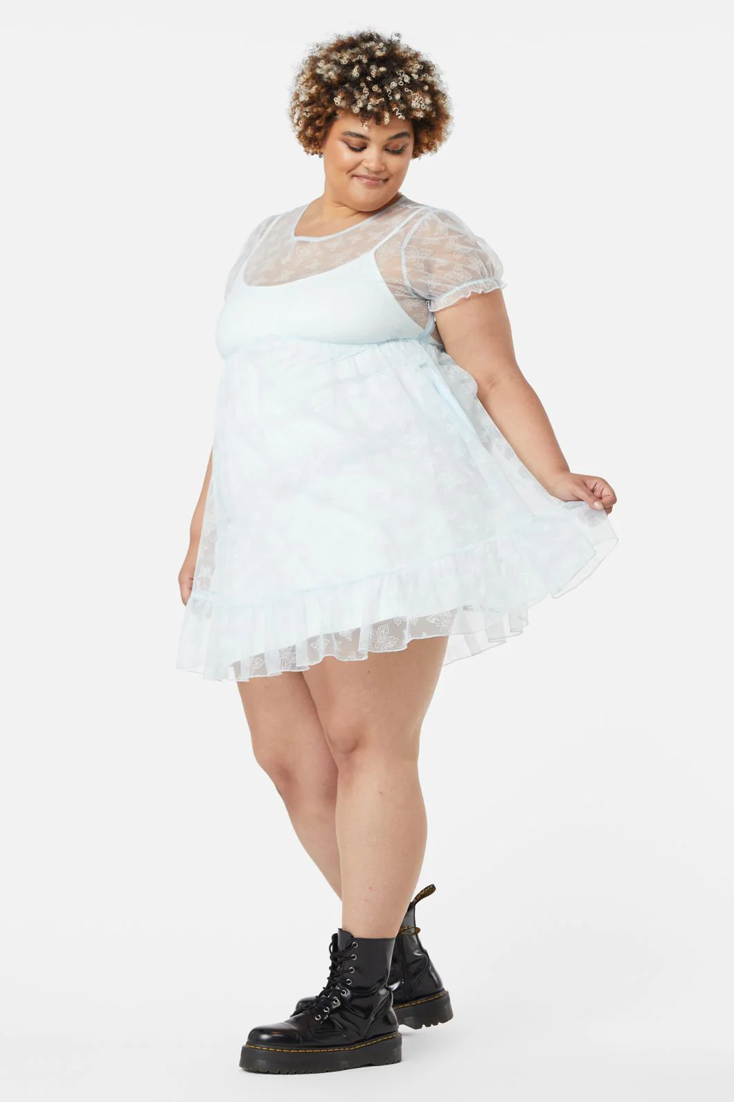 Curve Butterflies On The Wall Mesh Dress - Image 3