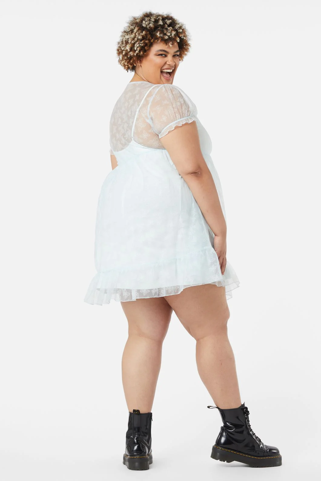 Curve Butterflies On The Wall Mesh Dress - Image 4
