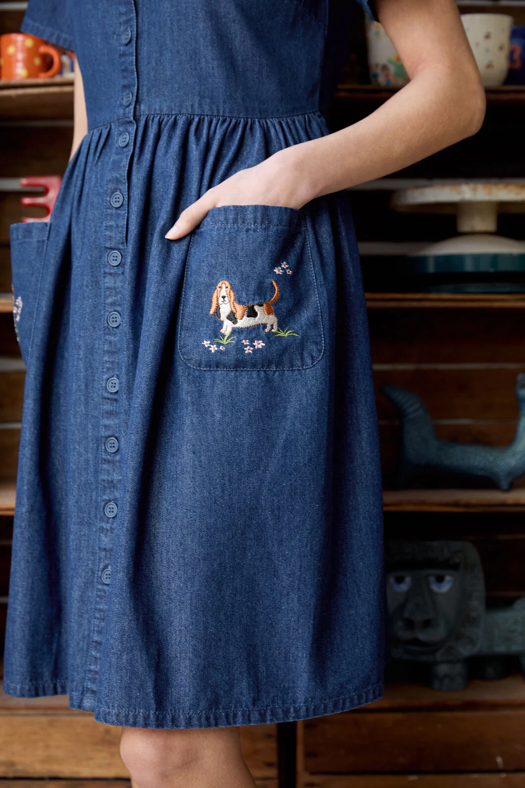 Cute Dogs Embroidered Dress - Image 4