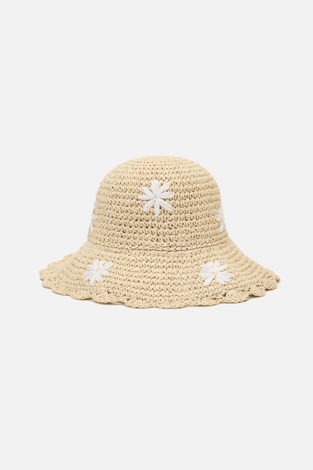 Daisy Embroidery Straw Hat - Image 4