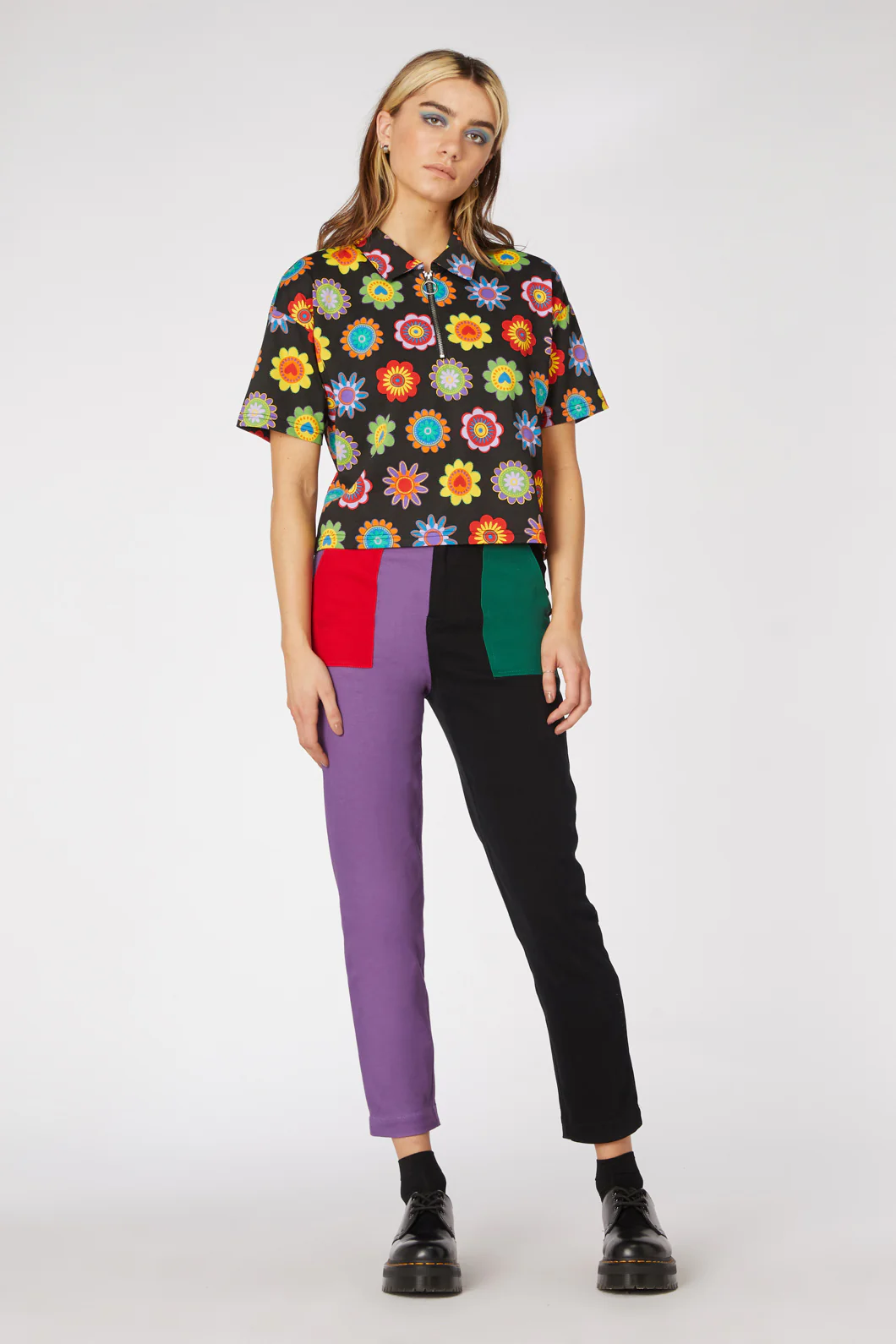 Daisy Jersey Zip Up Top - Image 2