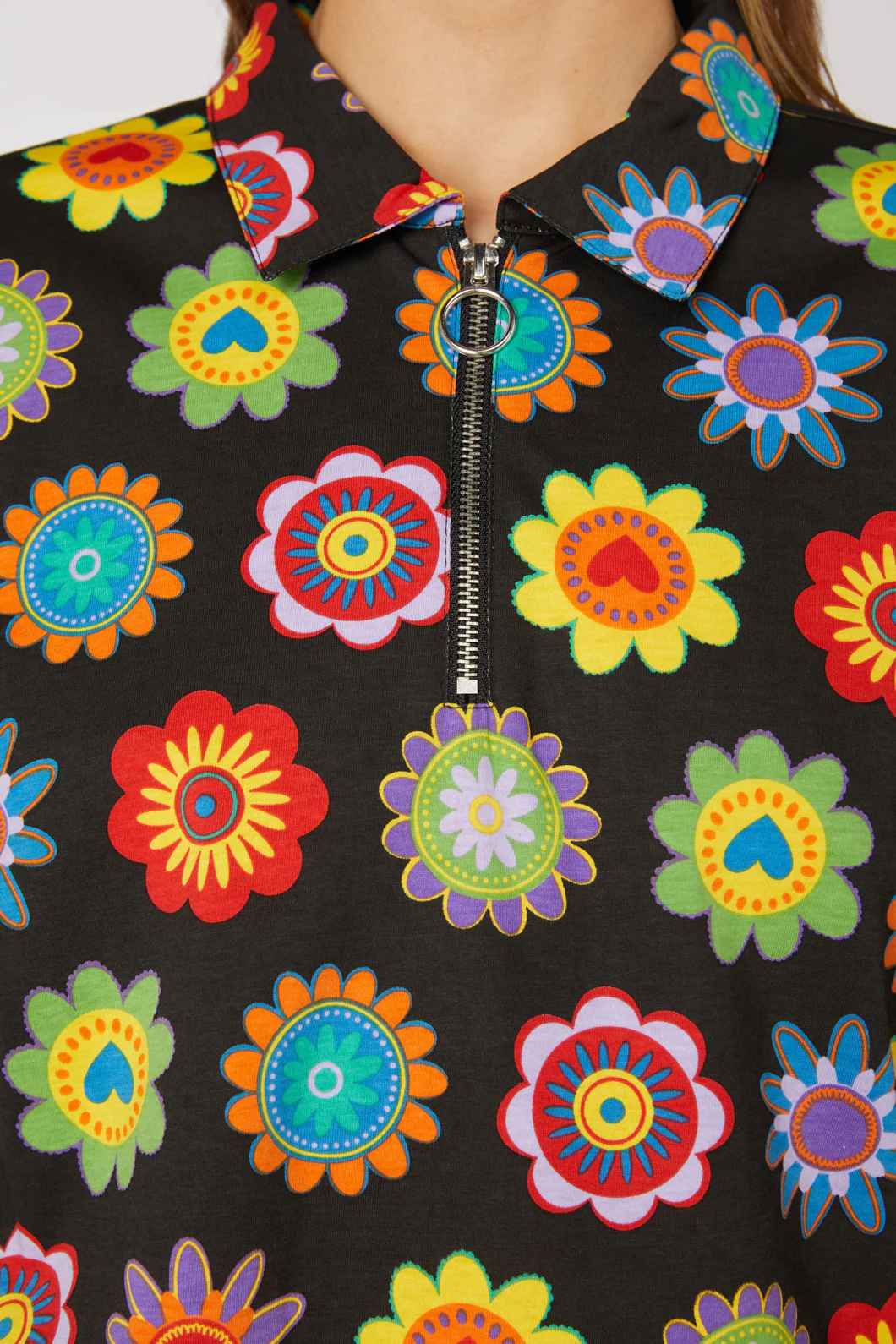 Daisy Jersey Zip Up Top - Image 5