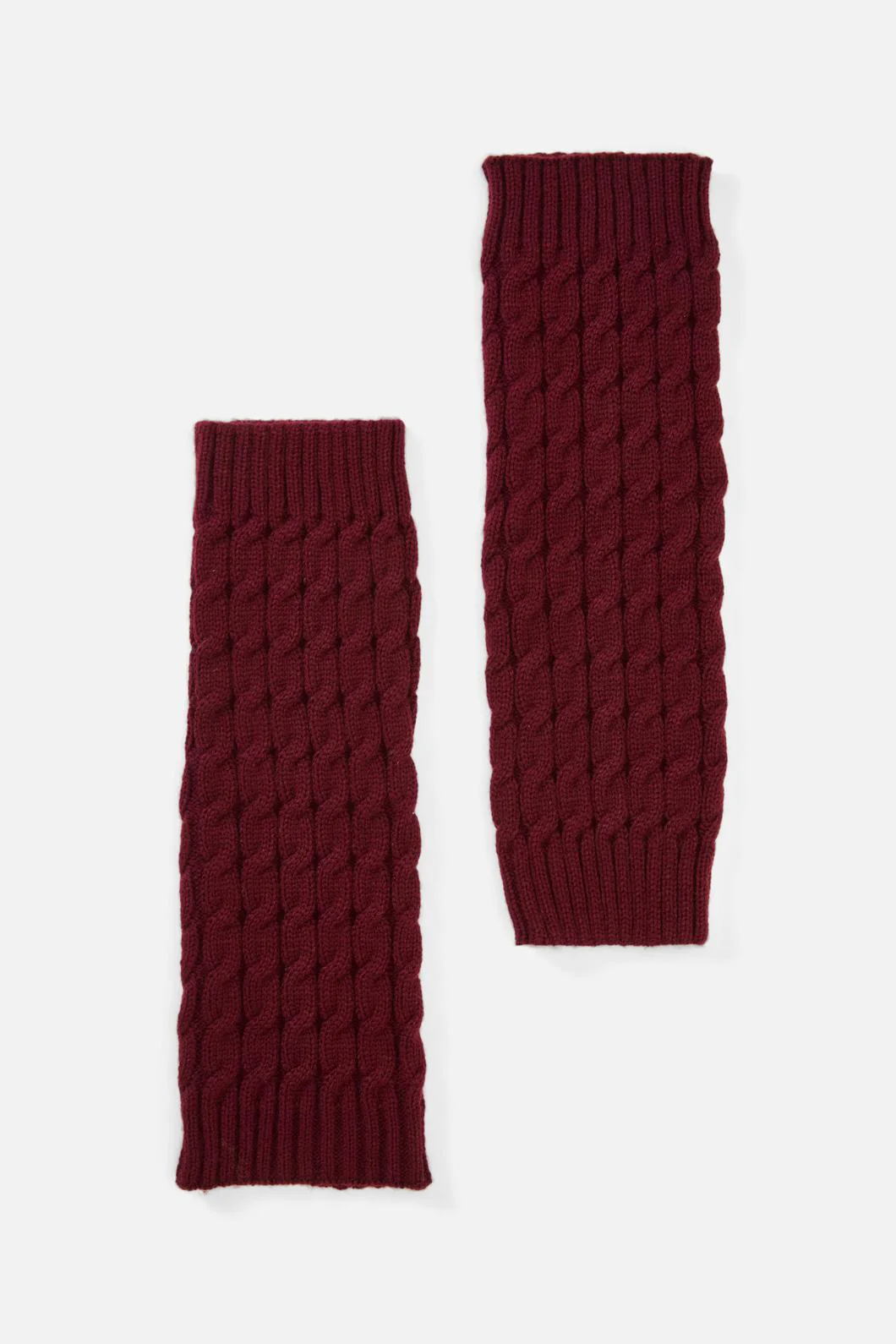 Dark Red Cable Leg Warmers - Image 3