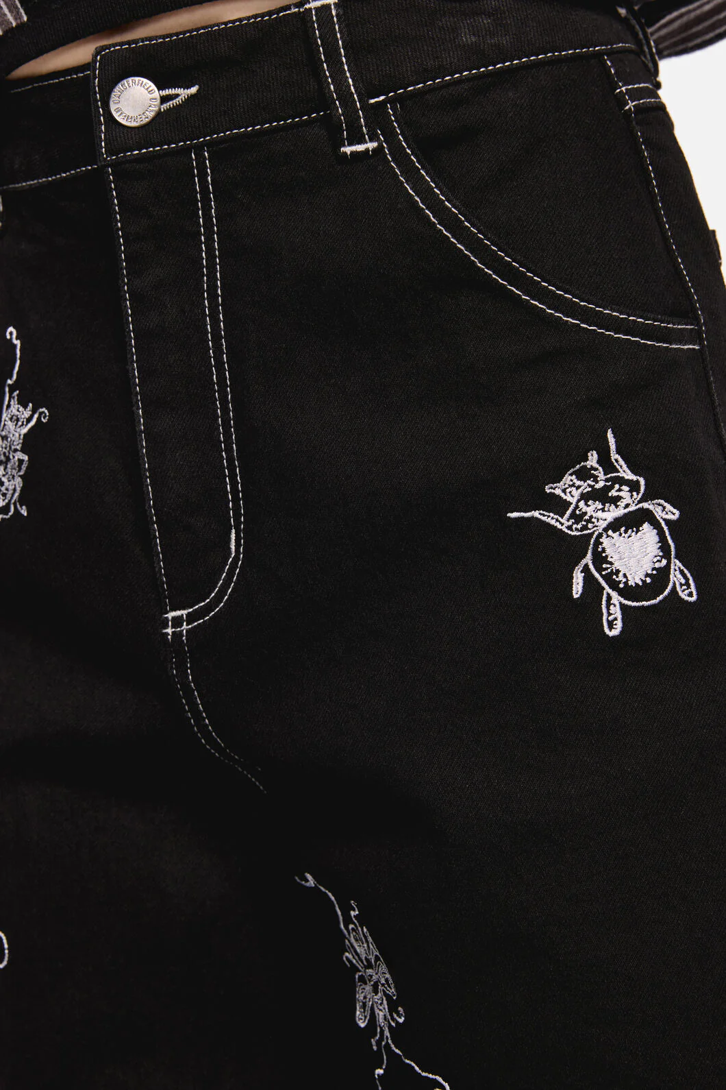 Dark Pieridae Embroidered Wide Leg Jean - Image 5