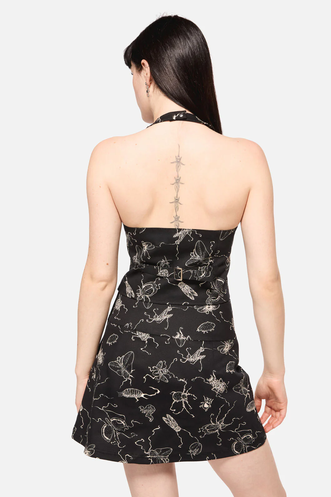 Dark Pieridae Print Halter Neck Vest Top - Image 3