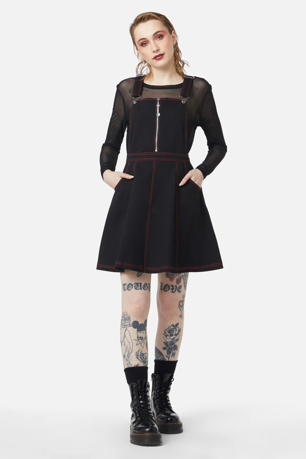Defrauded Contrast Stitch Pinafore - Image 2