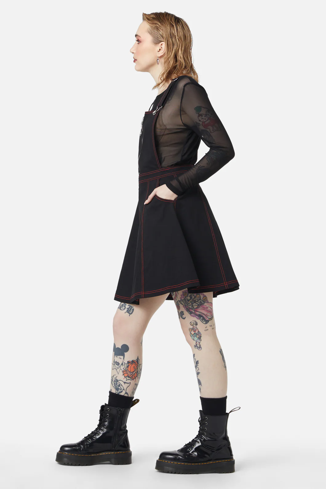 Defrauded Contrast Stitch Pinafore - Image 3