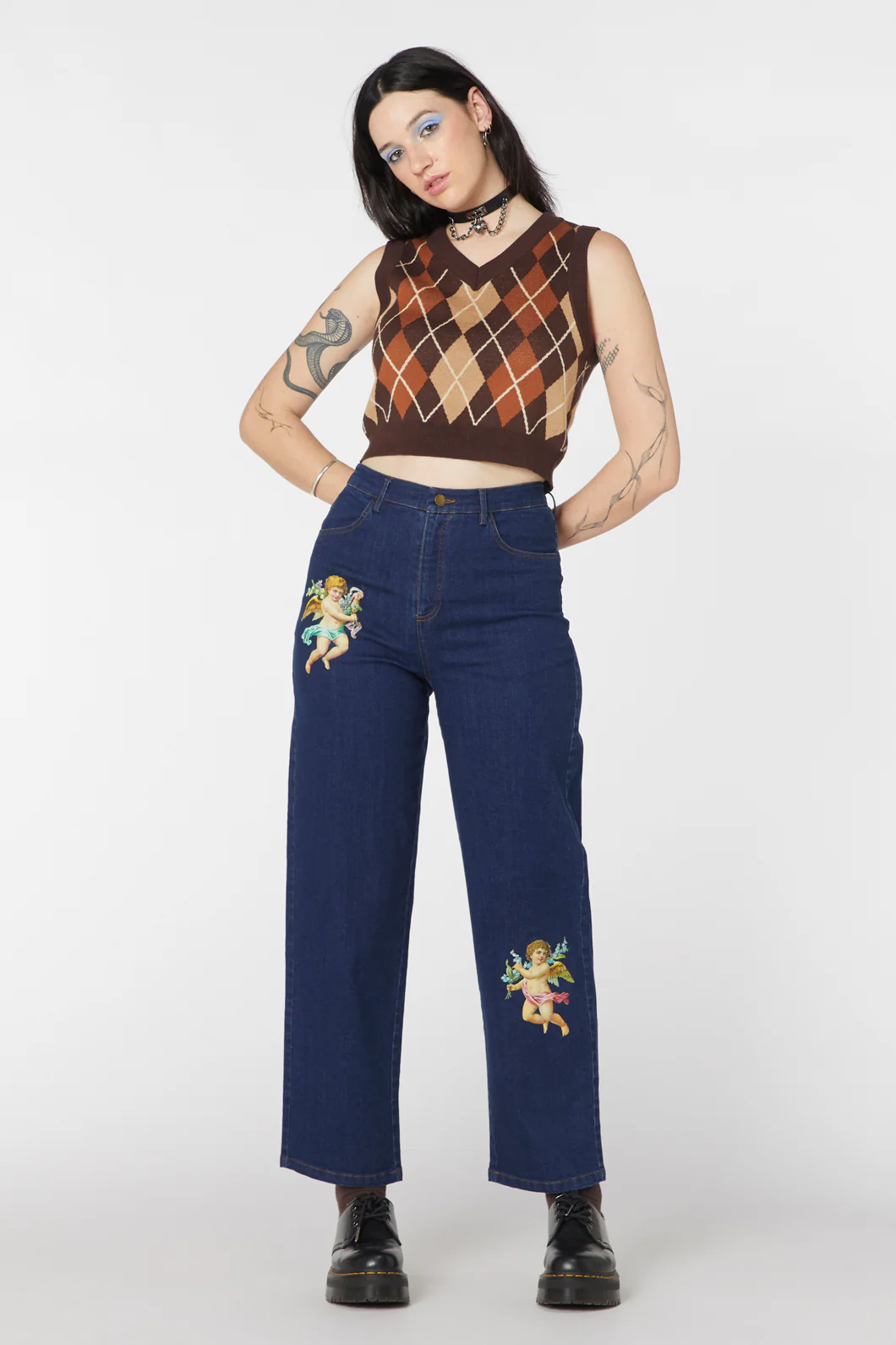 Denim Cherub Print Jean - Image 12