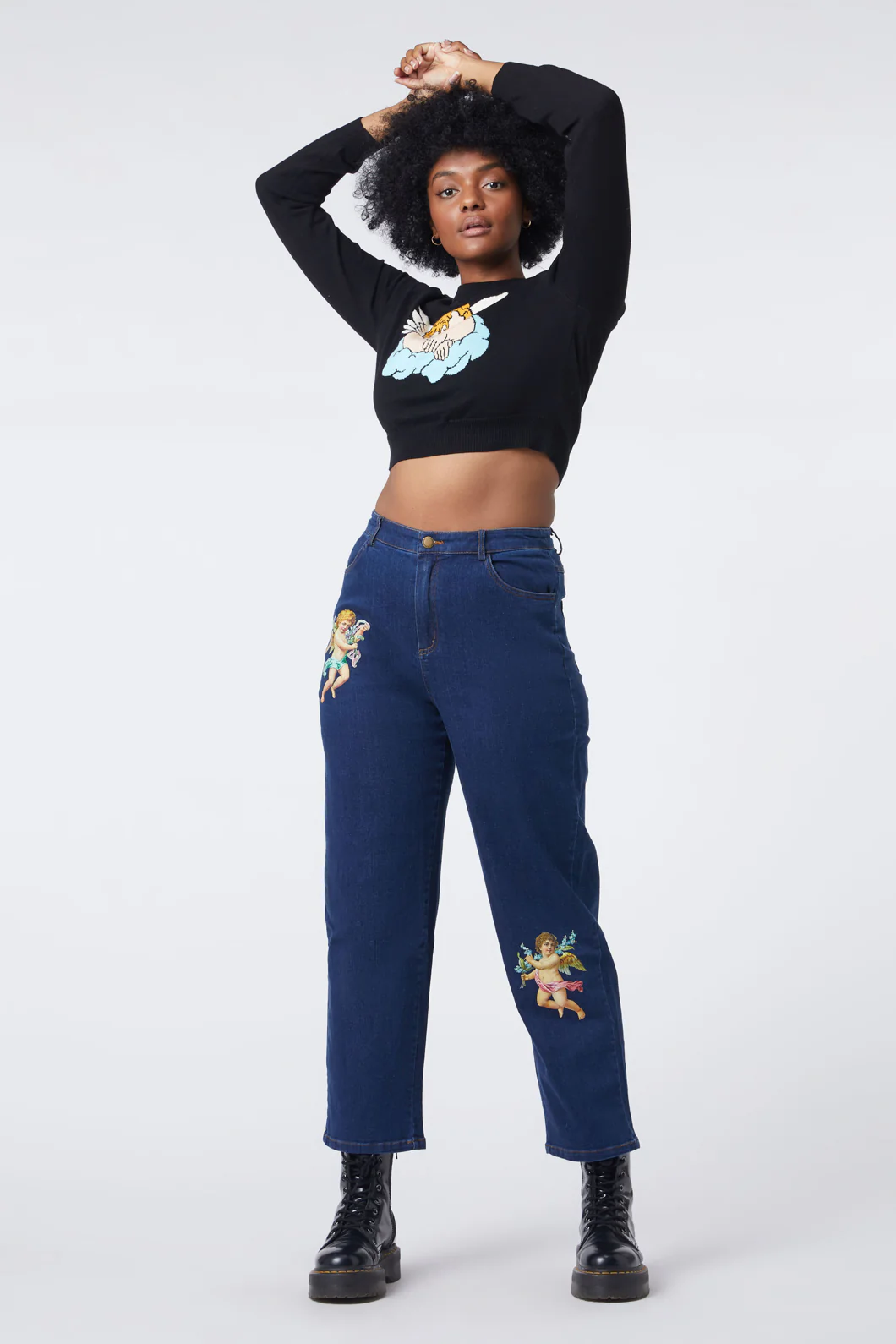 Denim Cherub Print Jean - Image 7