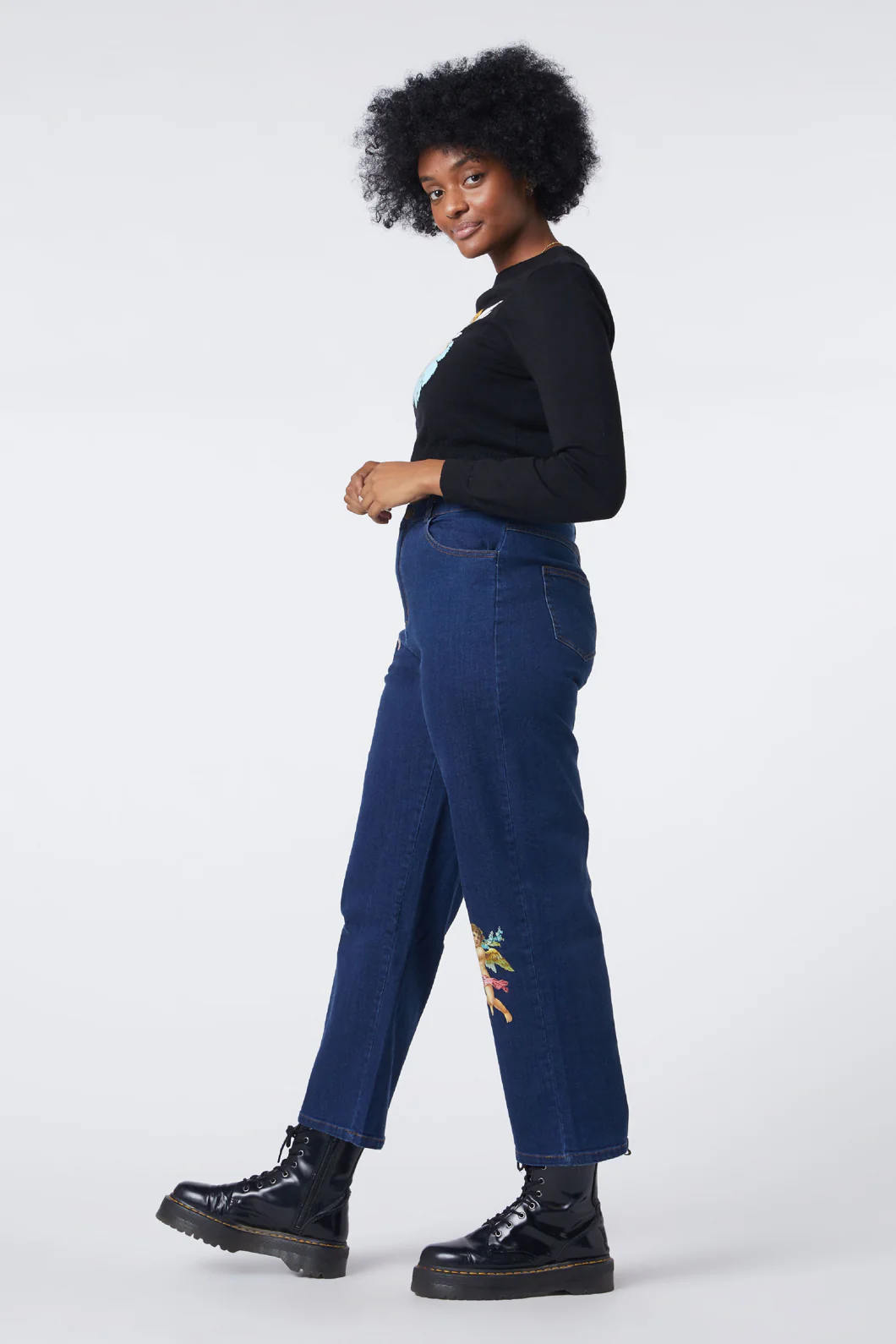 Denim Cherub Print Jean - Image 8
