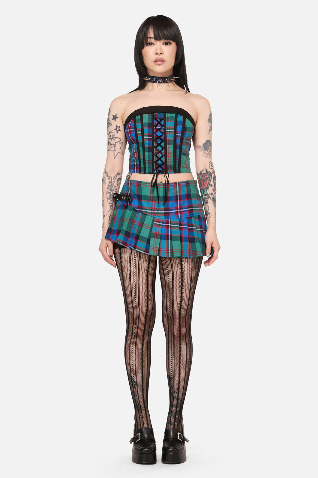 Diablo Goth Tartan Corset - Image 5