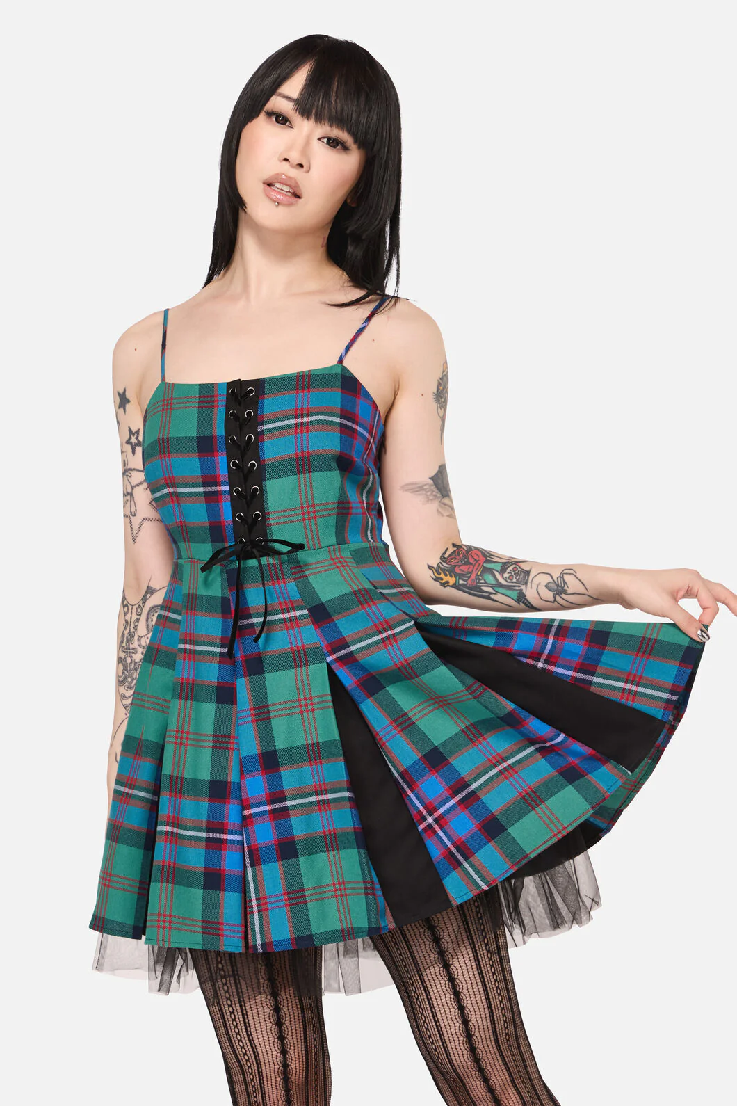 Diablo Goth Tartan Dress