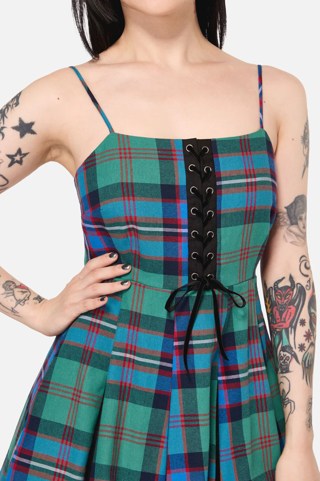 Diablo Goth Tartan Dress - Image 6