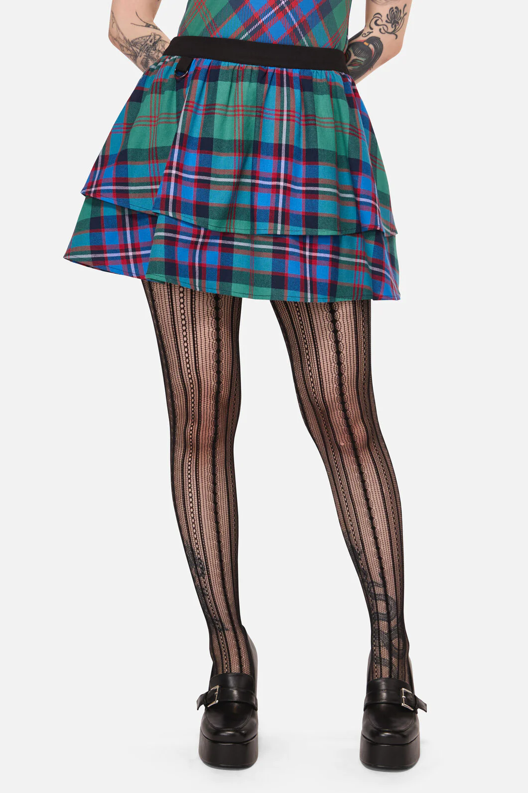 Diablo Goth Tartan Mini Skirt - Image 2