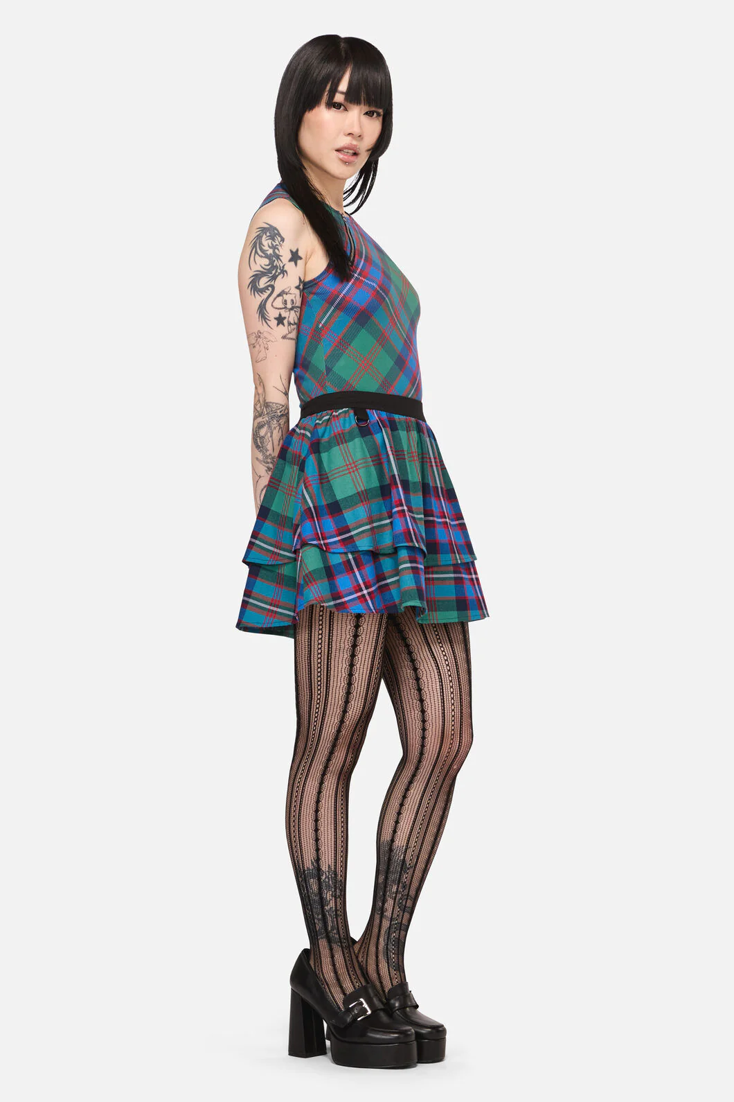 Diablo Goth Tartan Mini Skirt - Image 3
