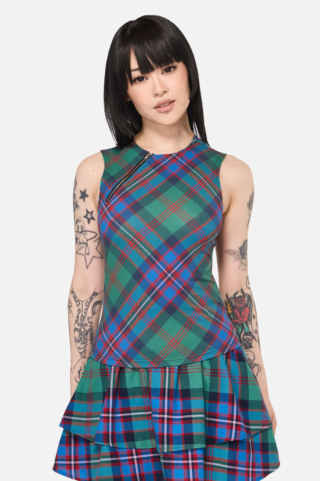 Diablo Goth Tartan Tank Top