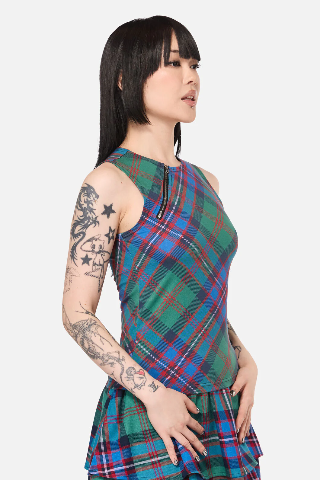 Diablo Goth Tartan Tank Top - Image 2