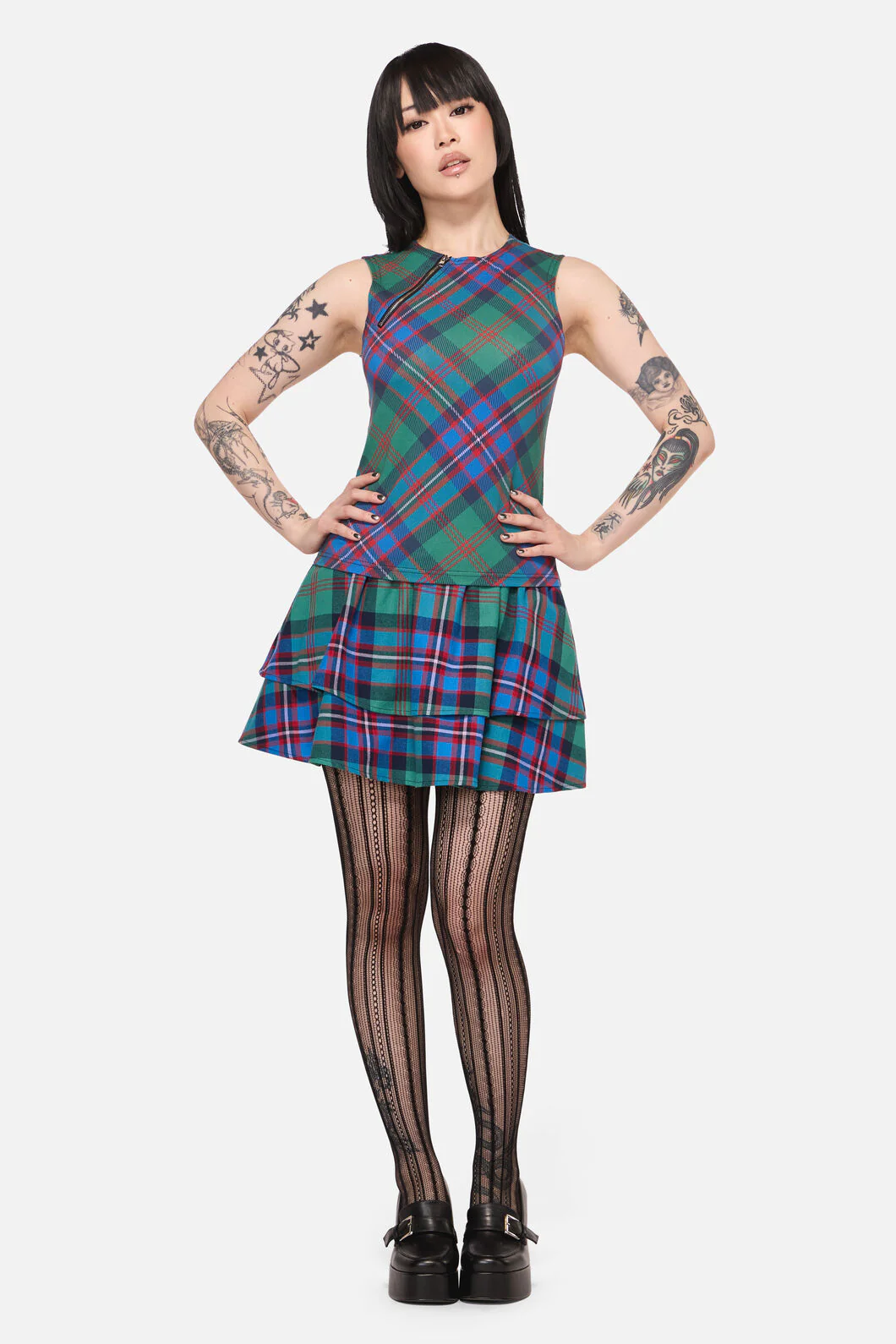 Diablo Goth Tartan Tank Top - Image 4