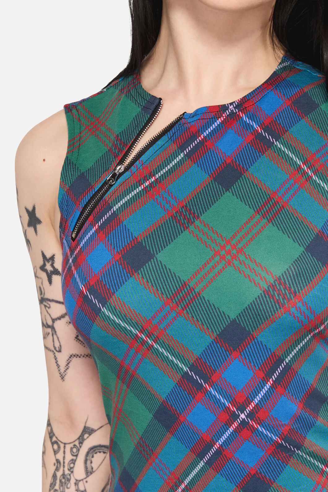 Diablo Goth Tartan Tank Top - Image 5