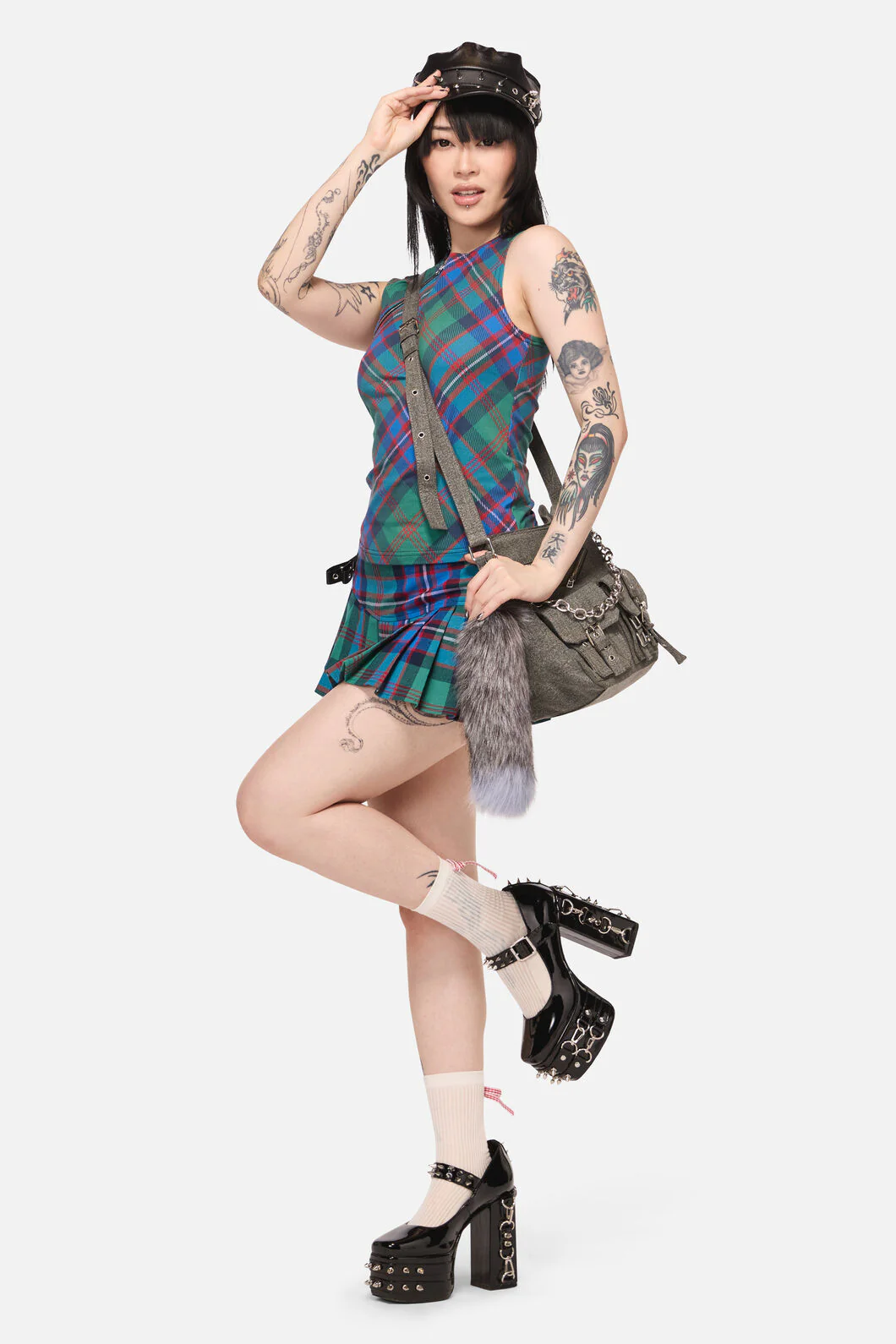 Diablo Goth Tartan Tank Top - Image 6