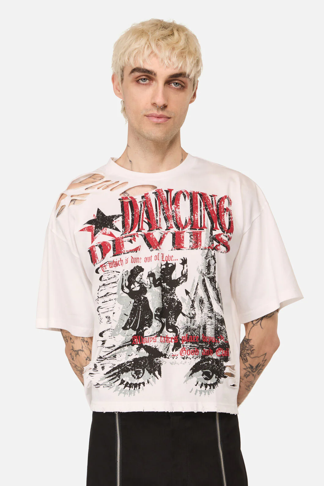 Distressed Graphic Print Tee - Image 2