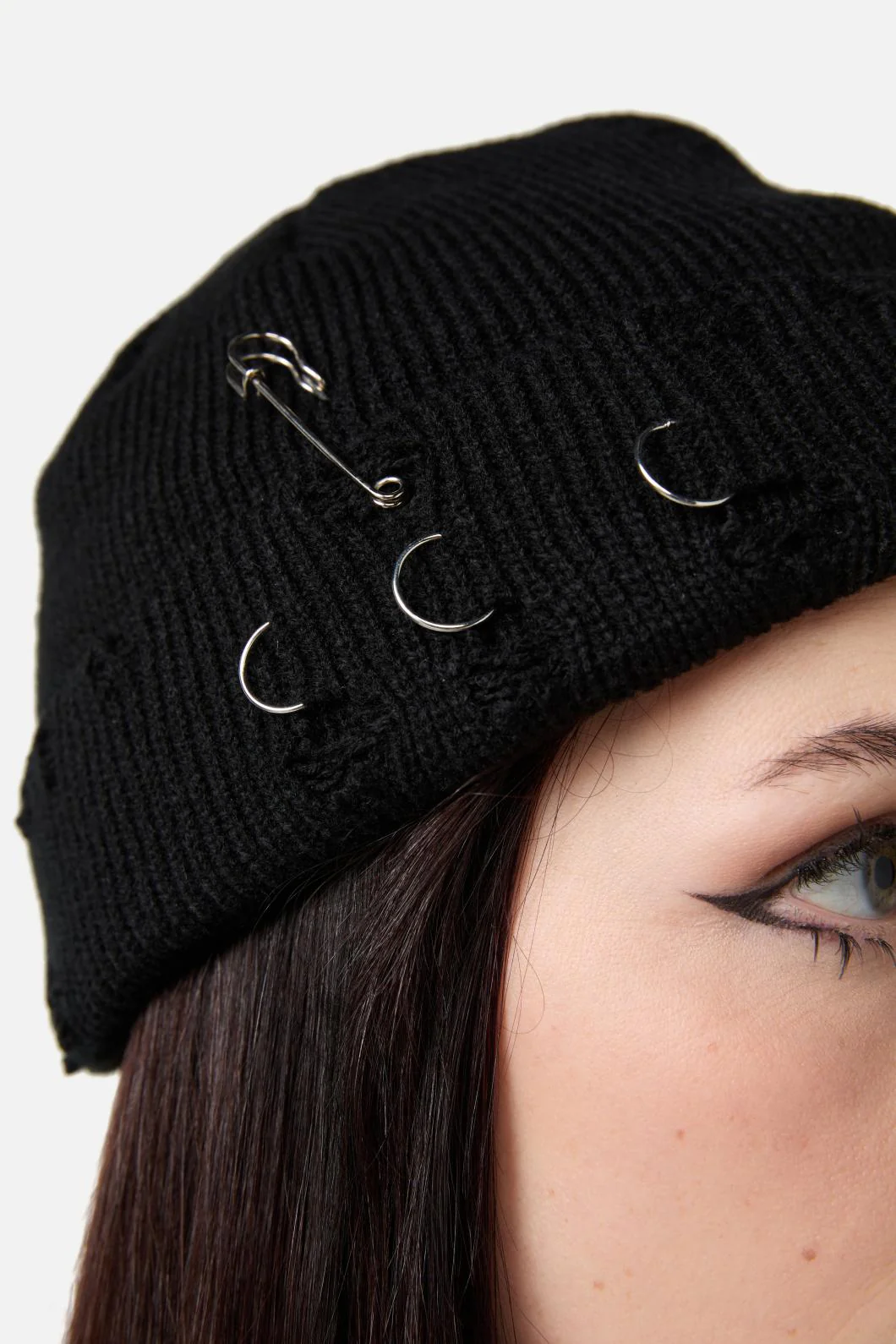 Distressed & Pierced Beanie - Image 2