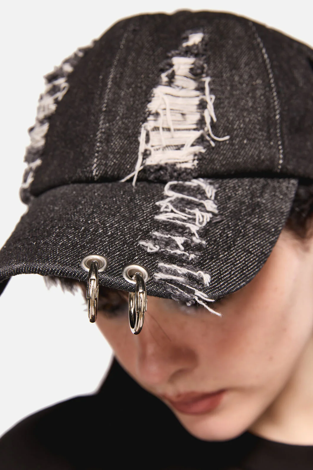 Distressed Pierced Cap with Ears - Image 8