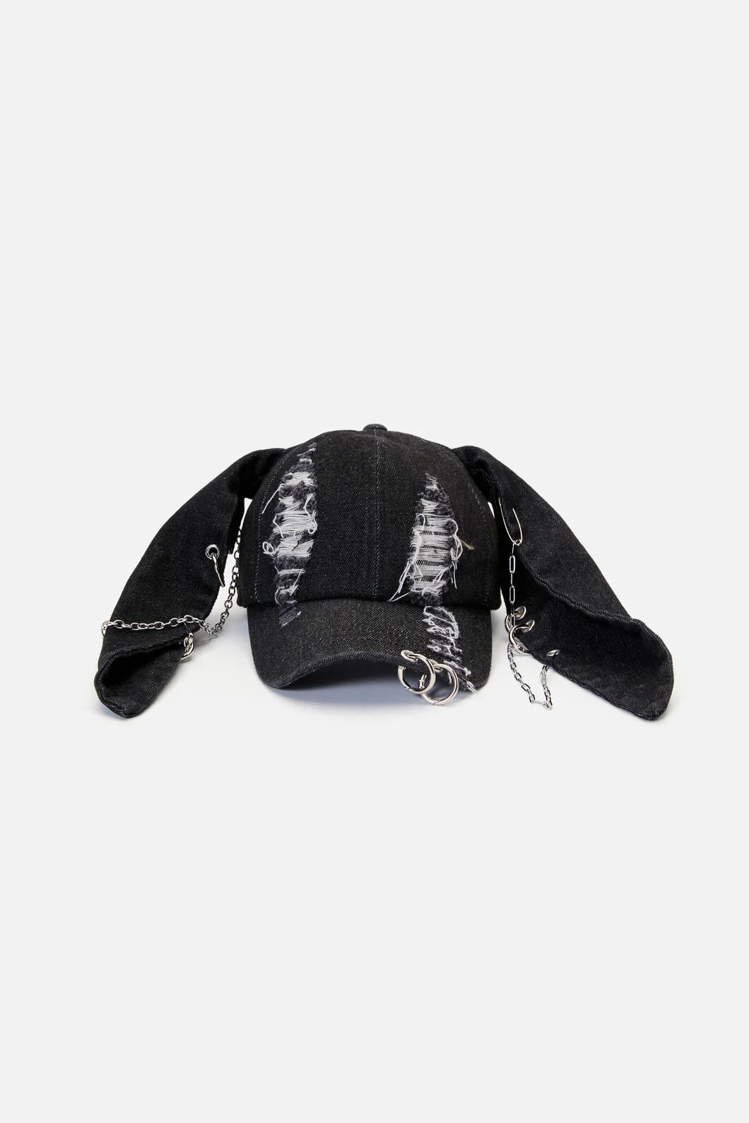 Distressed Pierced Cap with Ears - Image 9