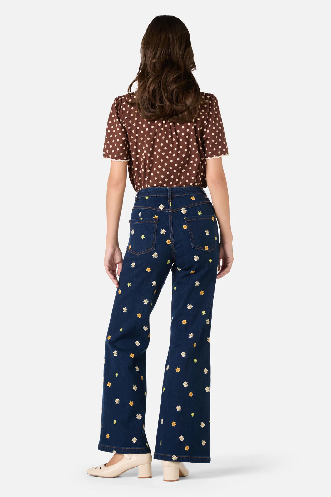 Ditsy Daisy Flared Jeans - Image 4