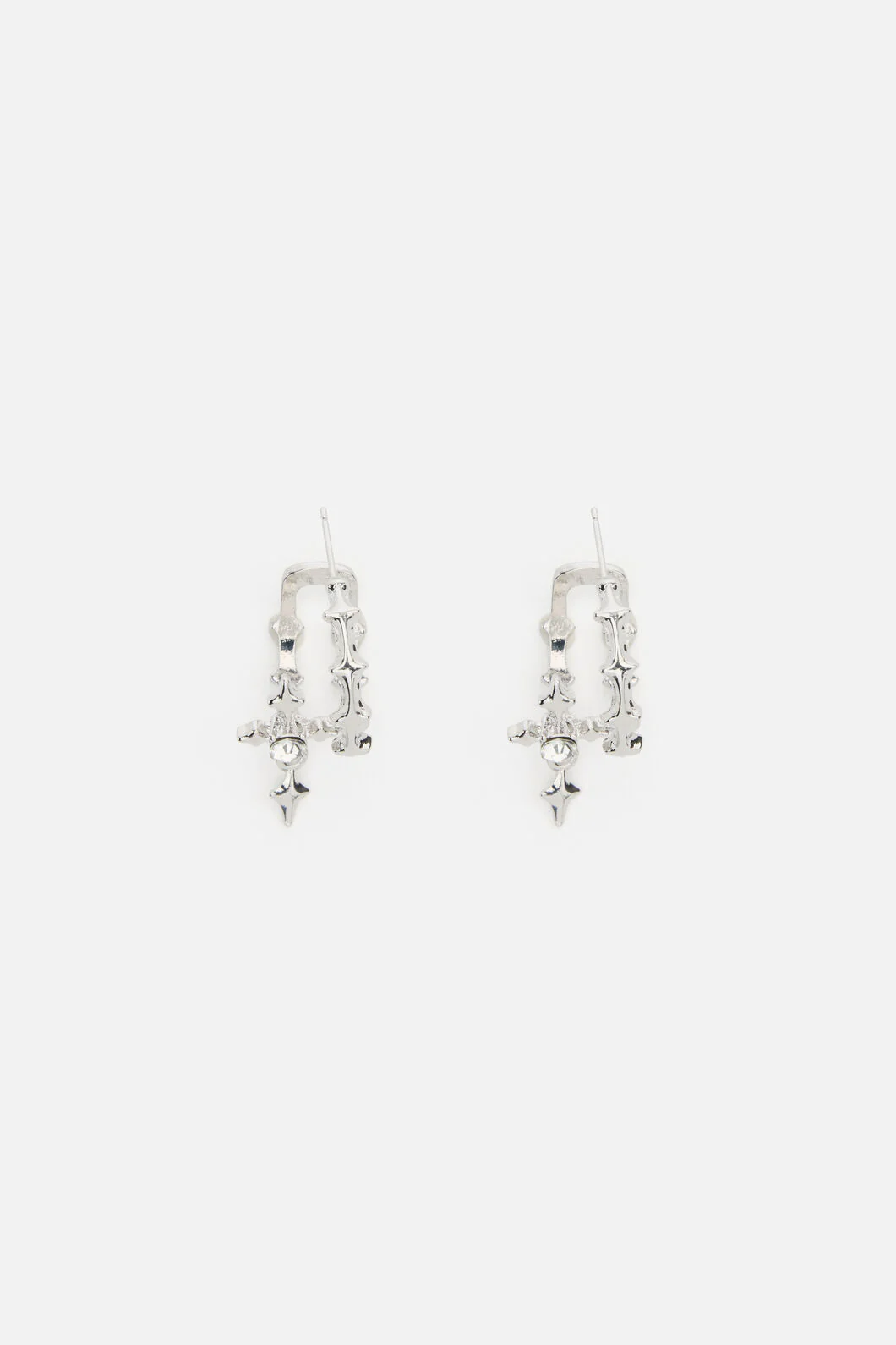 Double Hoop Cross Earrings - Image 5