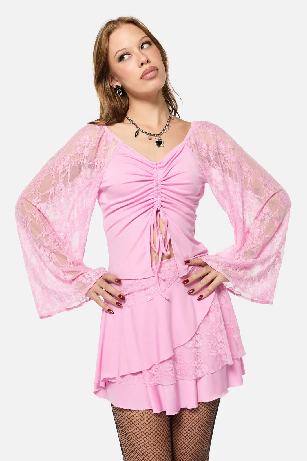Dragons Grove Lace Sleeve Top - Image 11