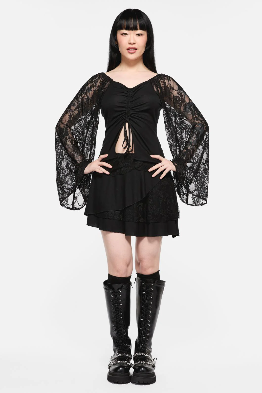 Dragons Grove Lace Sleeve Top - Image 2