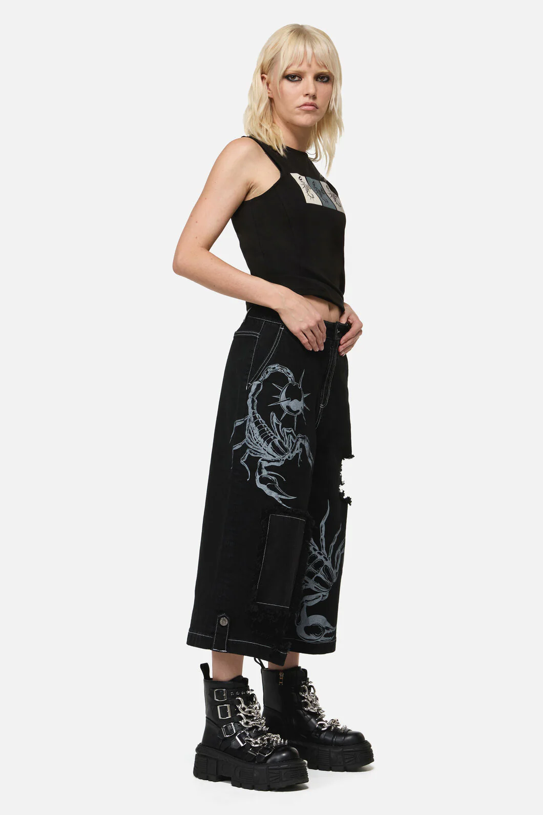 Dread Distressed Patch Jeans - Image 3