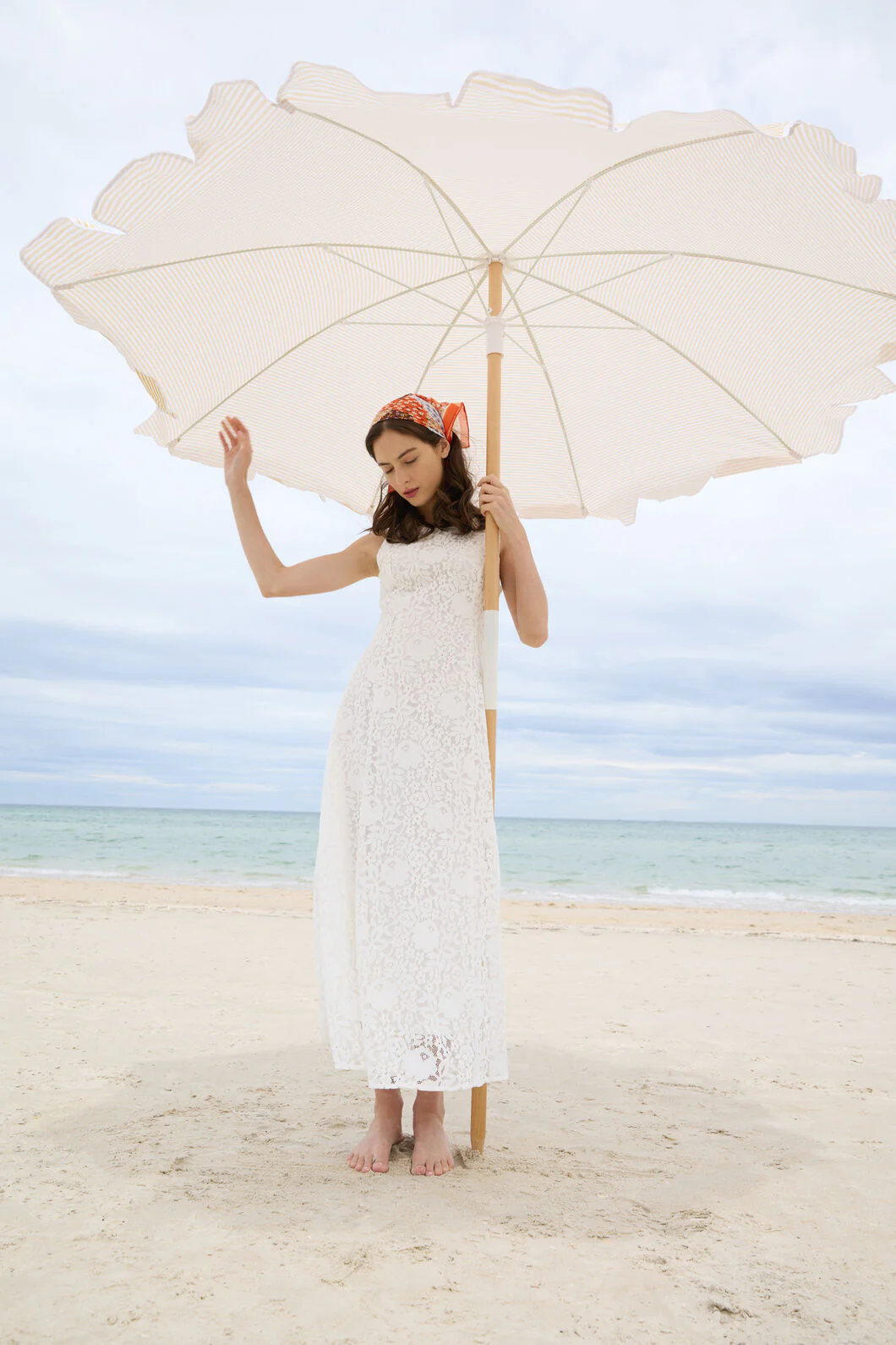Dreamy White Lace Midi Dress - Image 2