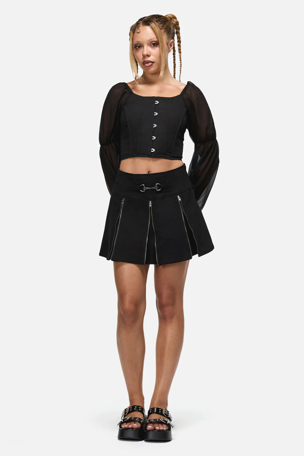 Dystopia Goth Buckle Skort